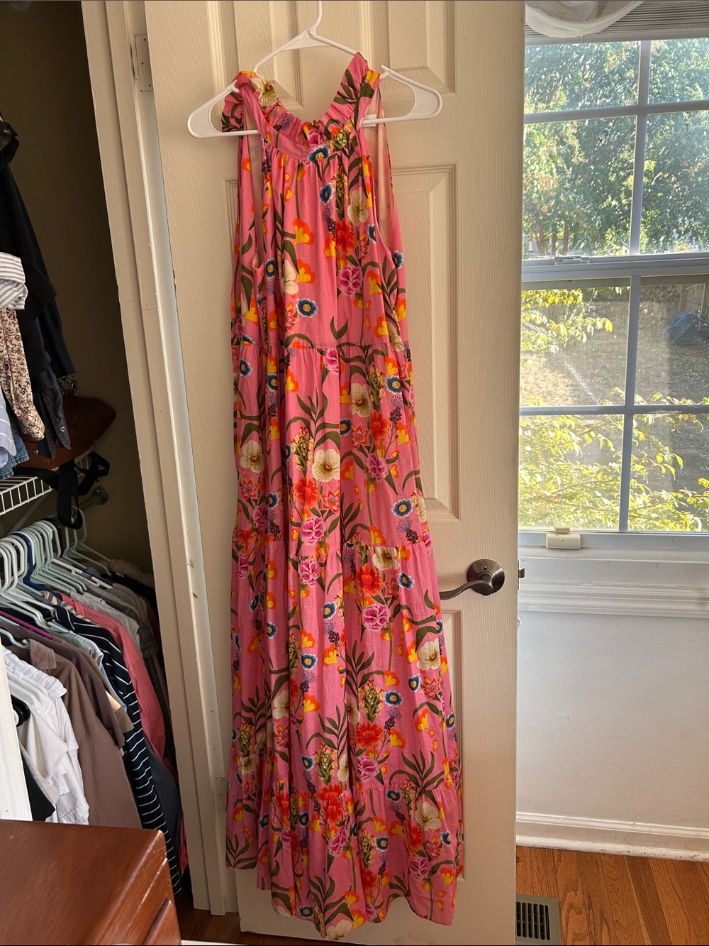 Borgo De Nor Pink Floral Tiered Maxi Dress